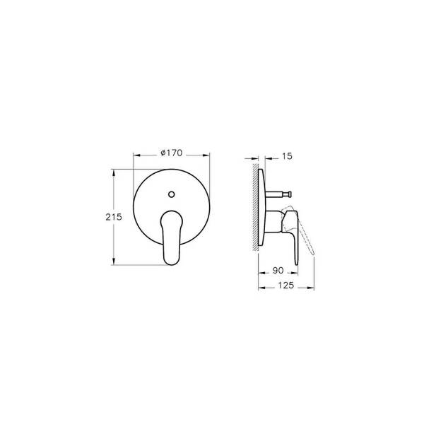 Vitra Artema Root Round Ankastre Banyo Bataryası Nikel A4272734 - 2