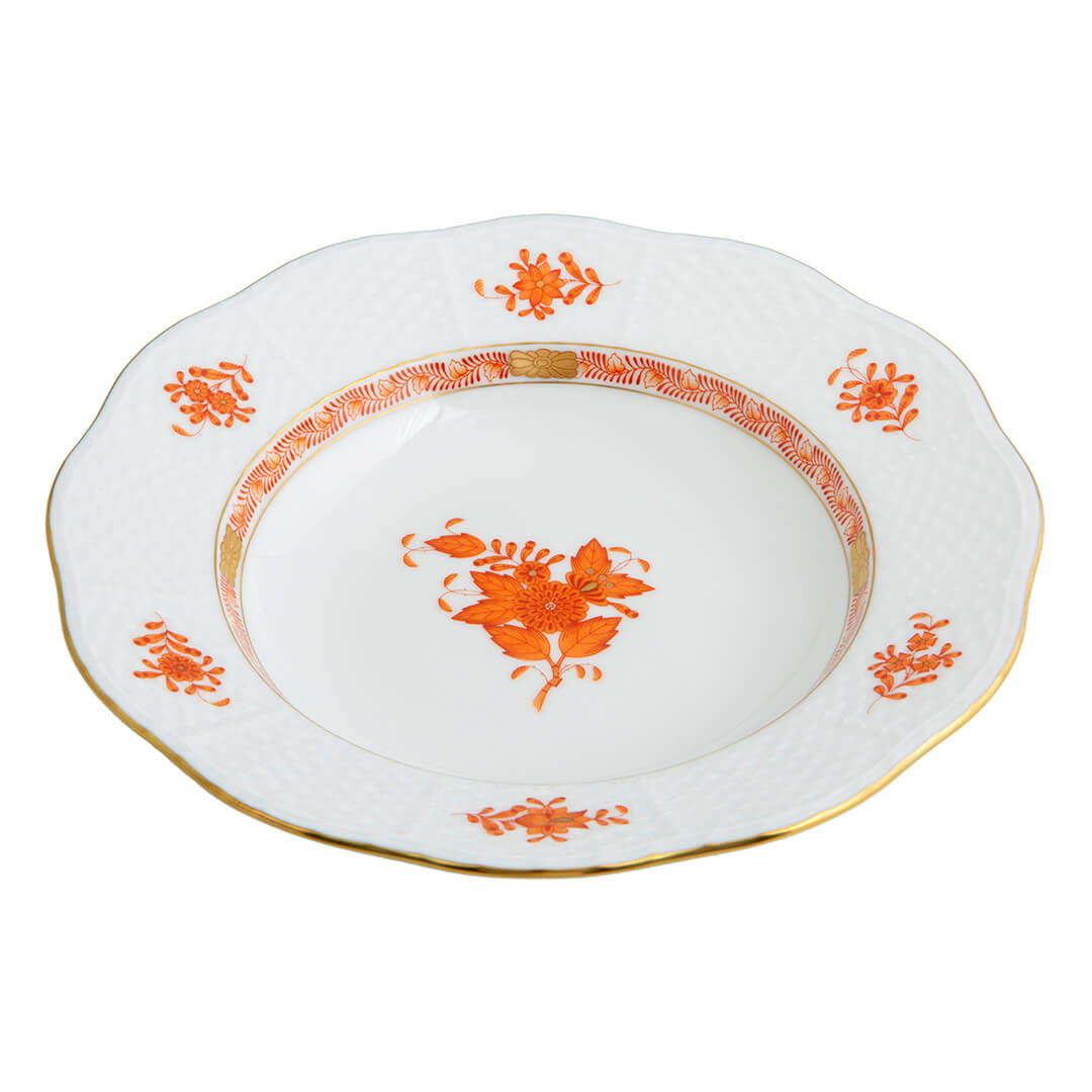  Herend Apponyi Çukur Tabak Turuncu 21 Cm