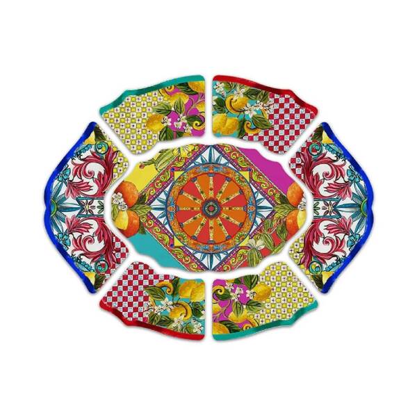 Baci Milano Ortigia 7 Parça Meze Tabağı - 1