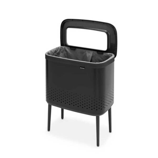 Brabantia Bo Matt Black Plastik Kapaklı Çamaşir Sepeti 60L - 1