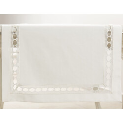 Gül Güler Dantelli Masa Bandı Pamina 50x180 Beyaz - 3