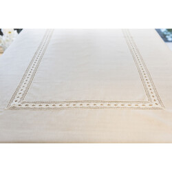 Gül Güler Dantelli Masa Örtüsü Su Dalgası 160x260 Beyaz - 3