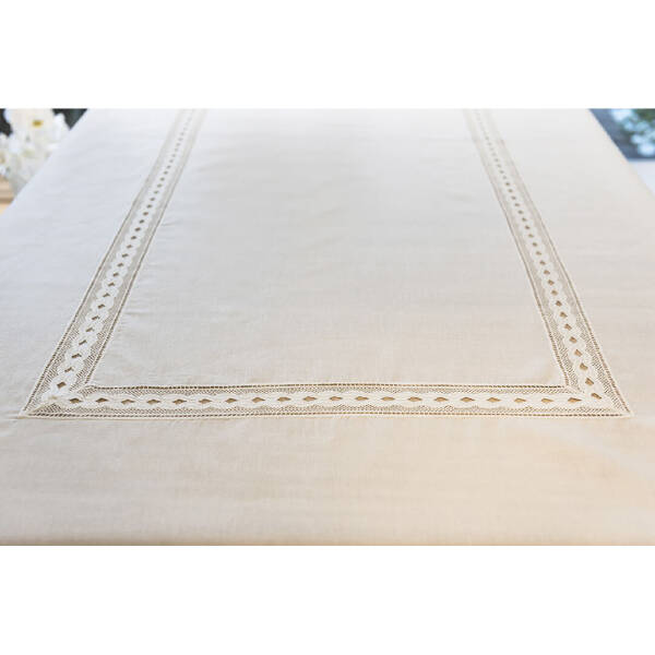 Gül Güler Dantelli Masa Örtüsü Su Dalgası 180x280 Beyaz - 3