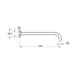 VitrA Origin Uzun Duş Dirseği Krom A45652 - 2