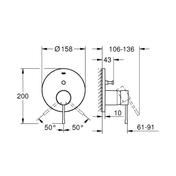 Grohe Essence Ankastre Banyo Bataryası 24058GN1 - 3