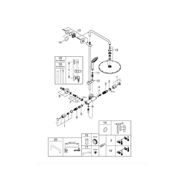 Grohe Euphoria System 310 Duvara Monte Termostatik Bataryalı Duş Sistemi 26075DL0 - 3