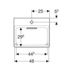 Geberit One CleanDrain KeraTect Tezgah Üstü Lavabo Yatay Çıkışlı 50 cm 505.024.00.1 - 2