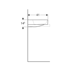 Geberit One CleanDrain KeraTect Tezgah Üstü Lavabo Yatay Çıkışlı 50 cm 505.024.00.1 - 4