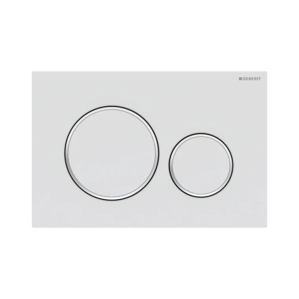 Geberit Sigma20 Kumanda Paneli Çift Basmalı Mat Beyaz/Parlak/Mat Beyaz 115.882.JT.1 - 1