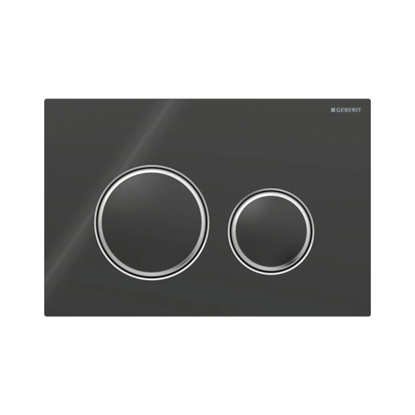 Geberit Sigma21 Kumanda Kapağı Çift Basmalı Siyah Cam 115.884.SJ.1 - 1