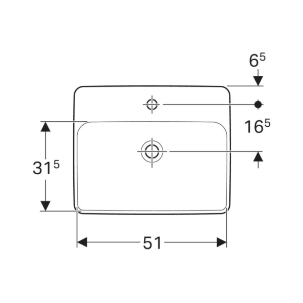Geberit VariForm Dikdörtgen Çanak Lavabo Batarya Banklı 500.742.01.2 - 2
