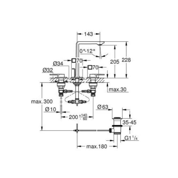 Grohe Allure 3 Delikli Lavabo Bataryası M-Boyut 20188DL1 - 5