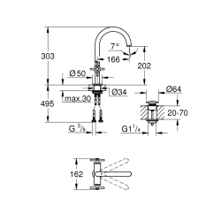 Grohe Atrio Lavabo Bataryası L-Boyut 21144AL0 - 3