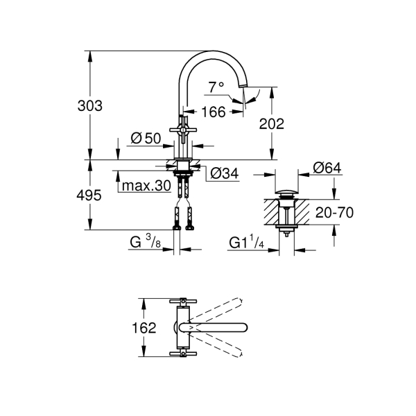 Grohe Atrio Lavabo Bataryası L-Boyut 21144AL0 - 3