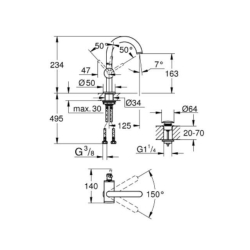 Grohe Atrio Lavabo Bataryası M-Boyut 24363DC0 - 3