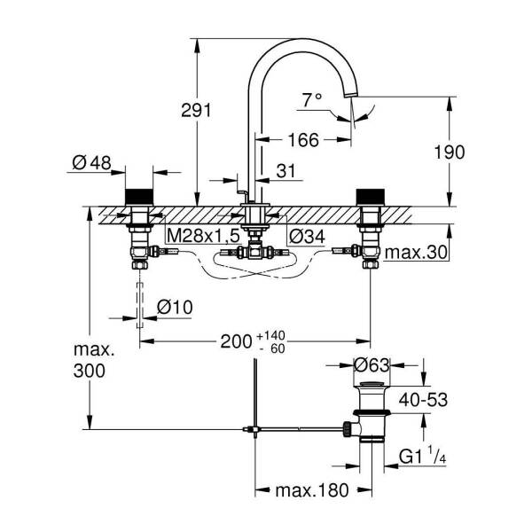 Grohe Atrio Private Collection 3 Delikli Lavabo Bataryası L-Boyut 20595000 - 4