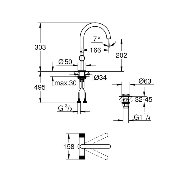 Grohe Atrio Private Collection Lavabo Bataryası L-Boyut 21138GL0 - 6