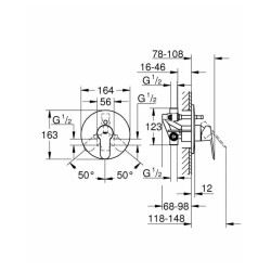 Grohe Bauedge Ankastre Banyo ve Duş Bataryası 29079000 - 2