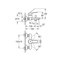 Grohe Bauedge Tek Kumandalı Banyo Bataryası 23605000 - 2