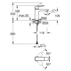 Grohe Cubeo Lavabo Bataryası M-Boyut 1017550000 - 3