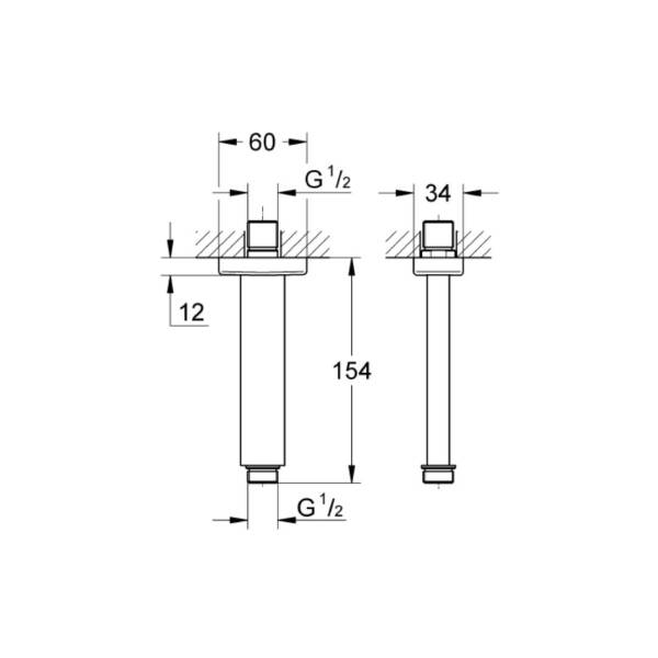 Grohe Duş Başlığı Dirseği 154 mm 27711000 - 2