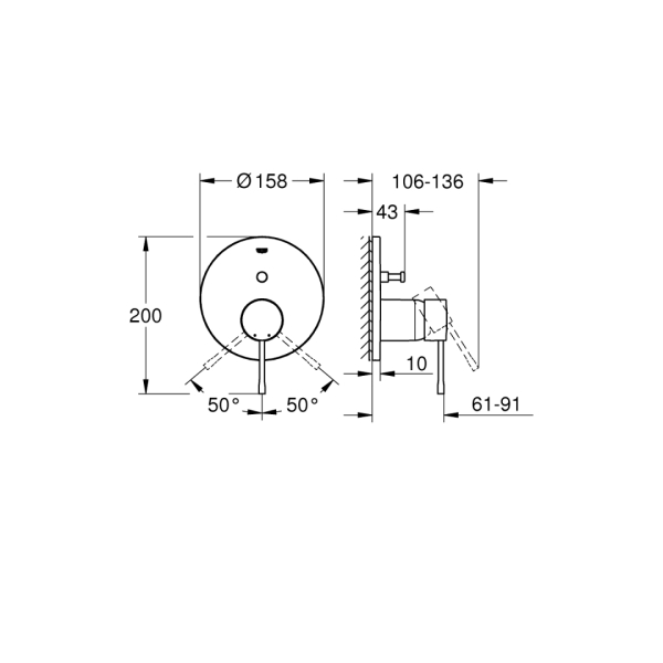 Grohe Essence Ankastre Banyo Duş Bataryası 2 Çıkışlı Divertörlü 24167001 - 5
