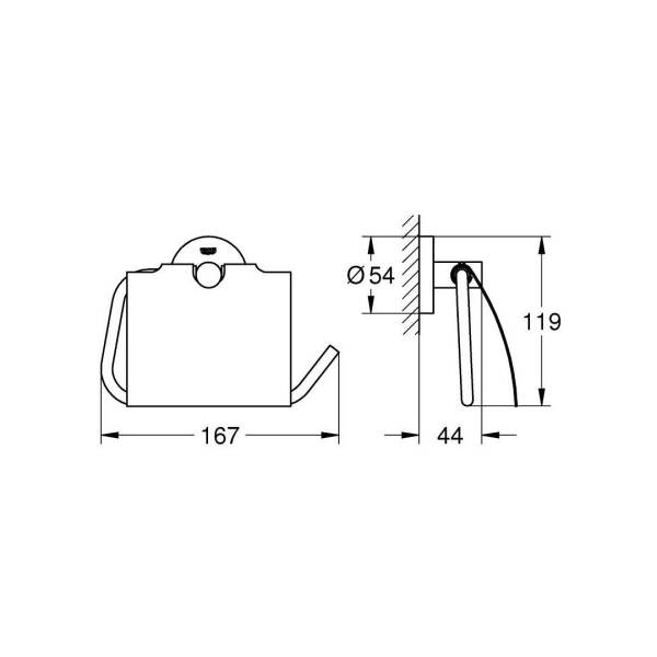 Grohe Essentials Kapaklı Tuvalet Kağıtlığı 1024652430 - 2