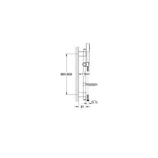 Grohe Euphoria Stick Cosmopolitan Sürgülü Duş Seti 1 Akışlı 27368000 - 2