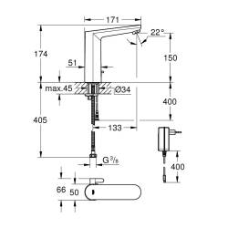 Grohe Eurosmart Cosmopolitan E Fotoselli Lavabo Bataryası 36421001 - 4