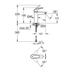 Grohe Eurosmart Tek Kumandalı Lavabo Bataryası M-Boyut 33242433 - 3