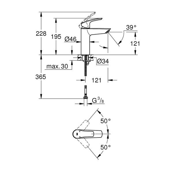 Grohe Eurosmart Tek Kumandalı Lavabo Bataryası M-Boyut 33242433 - 3