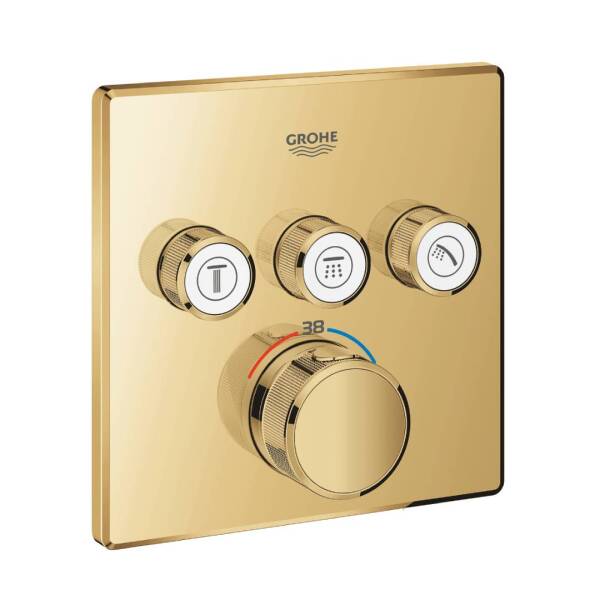 Grohe Grohtherm SmartControl Akış Kontrollü Ankastre Termostatik Banyo Bataryası 3 Yollu 29126GL0 - 1