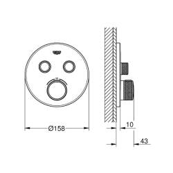 Grohe Grohtherm Smartcontrol Çift Valfli Akış Kontrollü Ankastre Termostatik Duş Bataryası 29119AL0 - 3