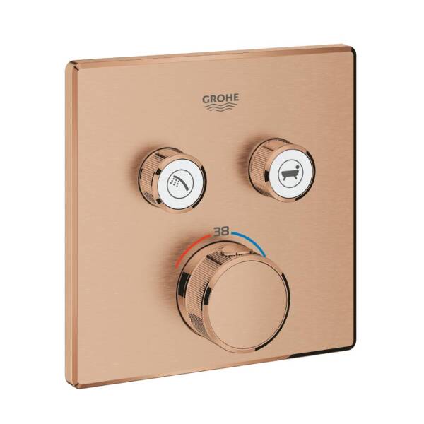 Grohe Grohtherm Smartcontrol Çift Valfli Akış Kontrollü Ankastre Termostatik Duş Bataryası 29124DL0 - 1