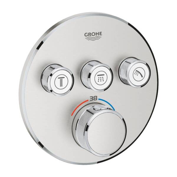 Grohe Grohtherm Smartcontrol Üç Valfli Akış Kontrollü Ankastre Termostatik Duş Bataryası 29121DC0 - 1