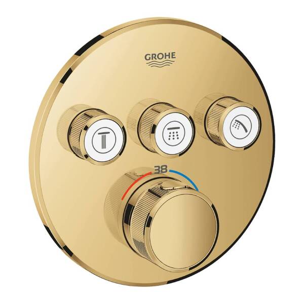 Grohe Grohtherm Smartcontrol Üç Valfli Akış Kontrollü Ankastre Termostatik Duş Bataryası 29121GL0 - 1