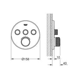 Grohe Grohtherm Smartcontrol Üç Valfli Akış Kontrollü Ankastre Termostatik Duş Bataryası 29121GL0 - 3