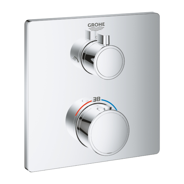 Grohe Grohtherm Termostatik Banyo Duş Bataryası 2 Çıkışlı Divertörlü 24079000 - 1