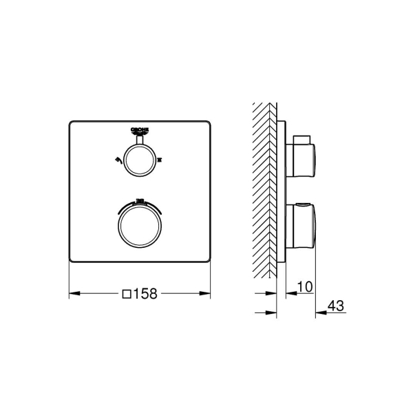 Grohe Grohtherm Termostatik Banyo Duş Bataryası 2 Çıkışlı Divertörlü 24079000 - 2