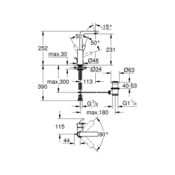 Grohe Lineare Tek Kumandalı Lavabo Bataryası L-Boyut 23296AL1 - 2