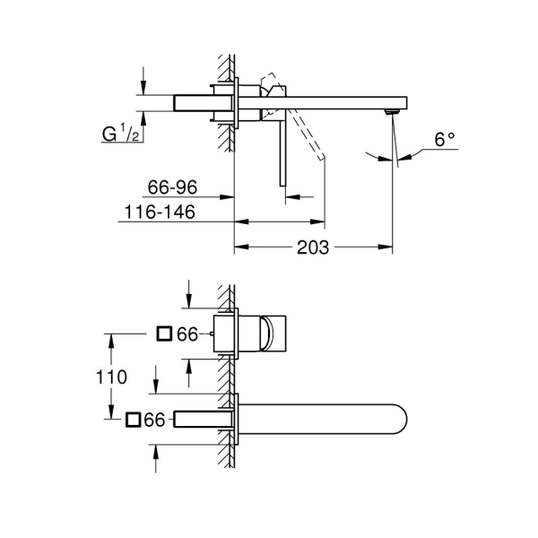 Grohe Plus İki Delikli Lavabo Bataryası l-Boyut 29306003 - 2