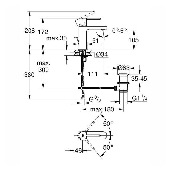 Grohe Plus Tek Kumandalı Lavabo Bataryası Plus S-Boyut 32612003 - 3