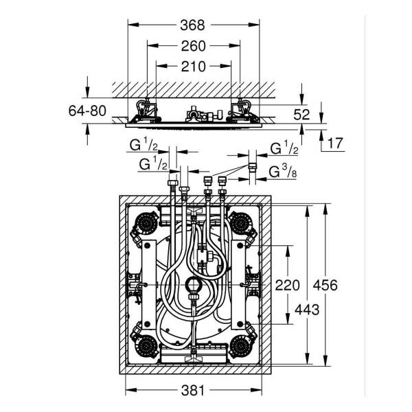 Grohe Rainshower Aqua 15'' Tepe Duşu 3 Akışlı 26888000 - 4