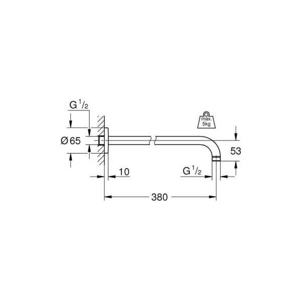 Grohe Rainshower Duş Başlığı Kolu 380 mm 28361000 - 2