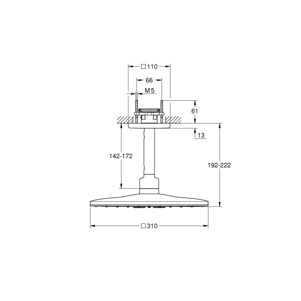 Grohe Rainshower Smartactive 310 Cube Tepe Duşu Seti 142 mm 2 Akışlı 26481LS0 - 2