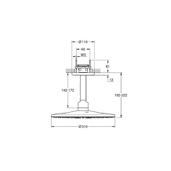 Grohe Rainshower Smartactive 310 Tepe Duşu Seti 142 Mm 2 Akışlı 26477000 - 2