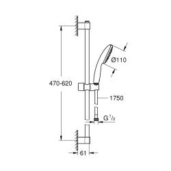 Grohe Tempesta 110 Sürgülü Duş Seti Tek Akışlı 27853003 - 4