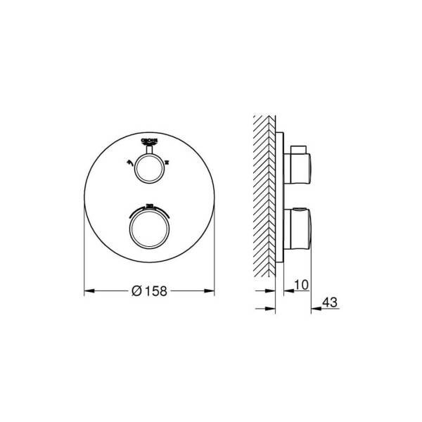 Grohe Grohtherm Termostatik Banyo Duş Bataryası 2 Çıkışlı 24076000 - 3
