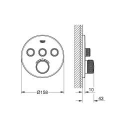 Grohe Grohtherm Smartcontrol Üç Valfli Akış Kontrollü Ankastre Termostatik Duş Bataryası 29121000 - 2