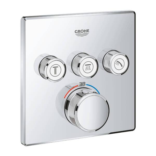 Grohe Grohtherm Smartcontrol Üç Valfli Akış Kontrollü Ankastre Termostatik Duş Bataryası 29126000 - 1